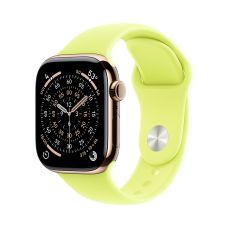 Apple Watch Series 11, 42 mm, Gold Titanium GPS+Cellular, Neon Yellow Sport Band M/L